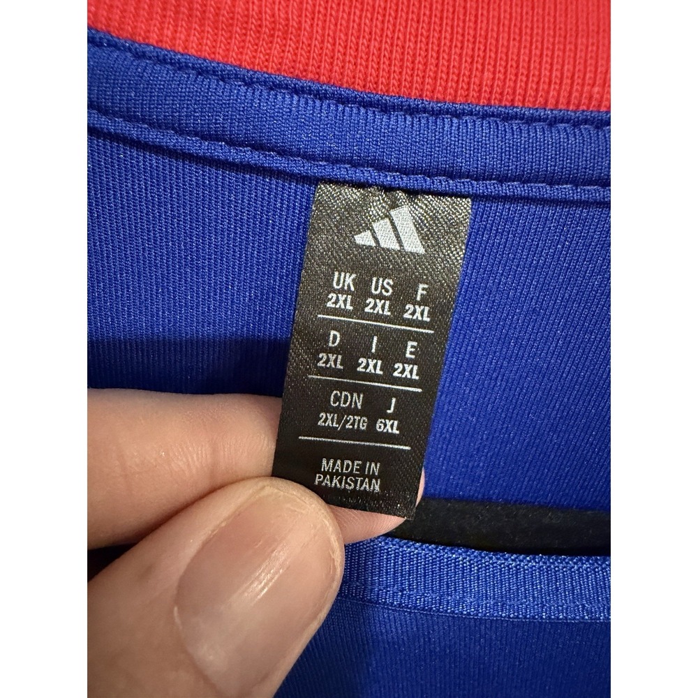 Adidas Tiro Short Sleeve Jersey Mens 2XL Royal Blue Lightweight Breathable - Picture 6 of 9